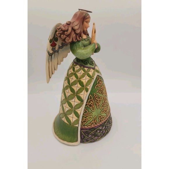 Jim Shore Heartwood Creek "Irish Blessing" Angel Figurine w/ Harp #4014987 - Picture 5 of 11